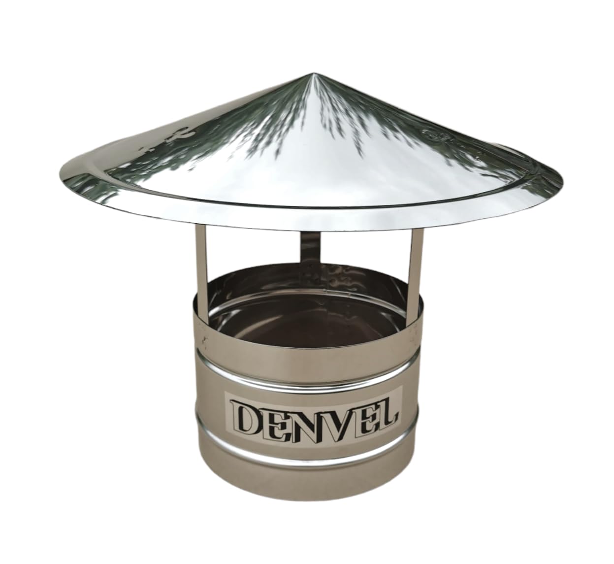 Denvel® - 6.3" / 10 mm Stainless Steel Chimney Cowl – Rain Cap Cover for Flue Pipe, Chimneys and Ventilation Pipes