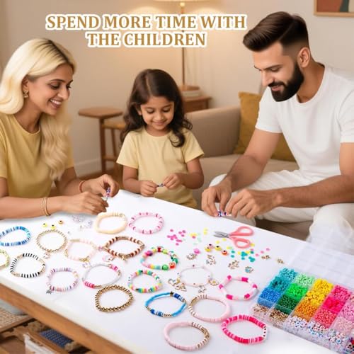 Image of DARK MAGISTER Kids Bracelet Making Kit with Colorful Beads, Rubber Bands, Charms and Tools - DIY Jewelry Craft Box for Children (Beads with Unicorn Charm Kit)