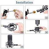 Tentucro 42-47mm Microphone Shock Mount with Metal Adapter Anti-Vibration High Isolation Metal Mic Holder Clip, Fits for Diameter of 42-47mm Microphone in Broadcasting, Recording, Etc. M - Image 6