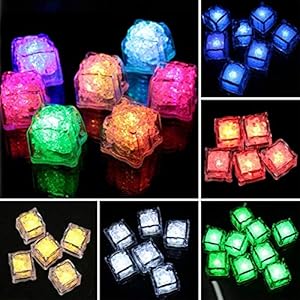 ijsemmer 12 stks LED IJsblokjes Gloeiende Party Bal Flash Licht Lichtgevende Neon Bruiloft Festival Kerst Bar Wijnglas Decoratie (Color : 5)