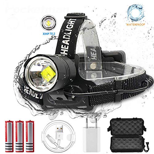 90000 Lumen XHP-70.2 Lampe frontale LED Pêche Camping Phare Phare Haute Puissance Lanterne Lampe Lampe Lampe de Poche USB Zoomable Lampe de poche 18650