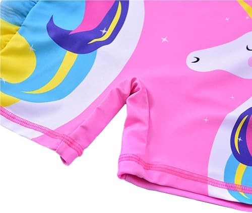 Miniatura 5 de Traje de baño de una pieza para bebé niña, traje de baño de manga larga, traje de baño de unicornio con cremallera y sombrero, 1-7t