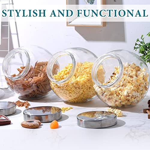 Qualirey 4 Pcs Cookie Jars For Kitchen Counter 75 Oz, Glass Candy Jars With Airtight Lids Treat Container Food Storage Canisters For Candy Buffet Snacks #TOP4