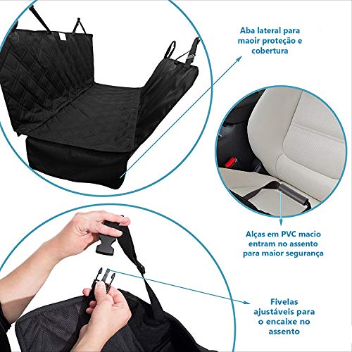 Kit Capa Pet Banco e 2 Cinto De Segurança Carro Universal