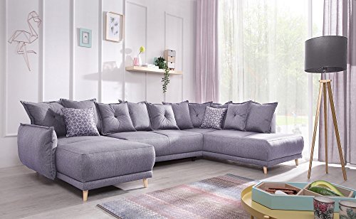 Bobochic - Lena - Canapé d'angle panoramique Convertible Droite - L312x90x155/190cm