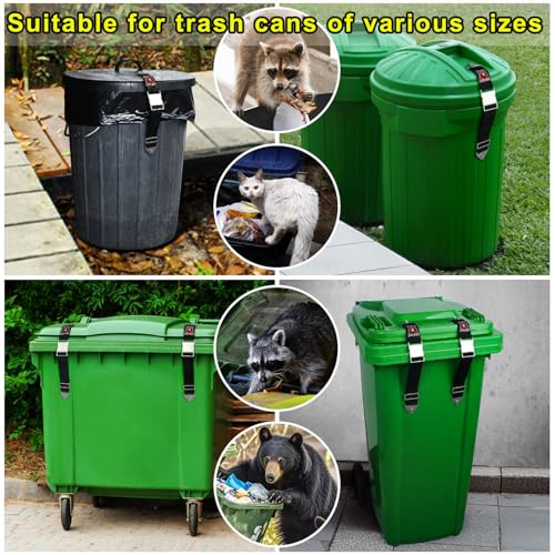 Slogpith BEAR PROOF TRASH CAN LOCKS Trash Can Lid Lock,2 Pack Secure Garbage Can Lock For Animals,Adjustable Bear Proof Trash Can Lock thumb #6