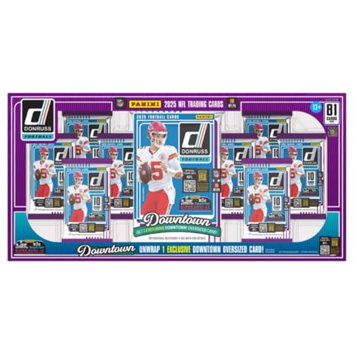 Donruss NFL Trading Cards 2025 Downtown Collection 81 Cards Oversized Card Pack