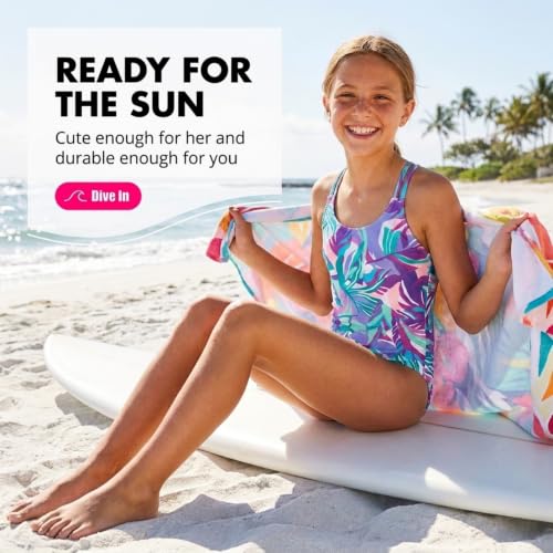 Image of Kanu Surf Girls' Reese UPF 50 Beach Sport Criss-Cross One Piece Swimsuit
