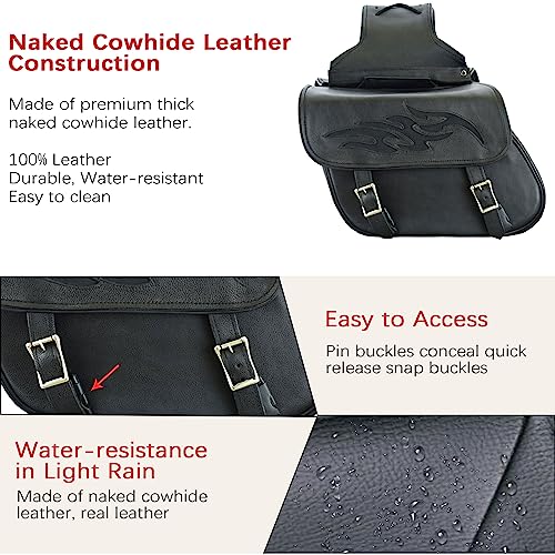 Dream Apparel Naked Cowhide Leather Saddlebags
