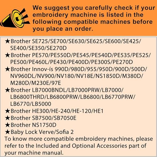 Image of Sew Tech Embroidery Hoops for Brother SE600 SE400 SE625 SE425 PE550D PE540D PE535 PE525 PE500 Innovis Babylock Brother Embroidery Machine Hoop (3in1-AM-MS-FBA)