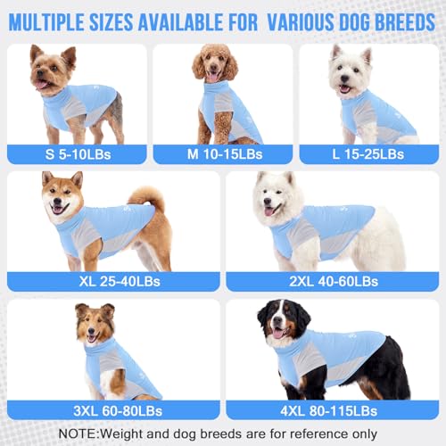 SlowTon 2Pack UV Protection Dog Sun Shirt, UPF50+ Dog Summer T-Shirts, 2XL | Lightweight Breathable Reflective, Quick Dry Stretchy Pet Cooling Clothes for Small Medium Large Dogs, Blue&Green - Image 5