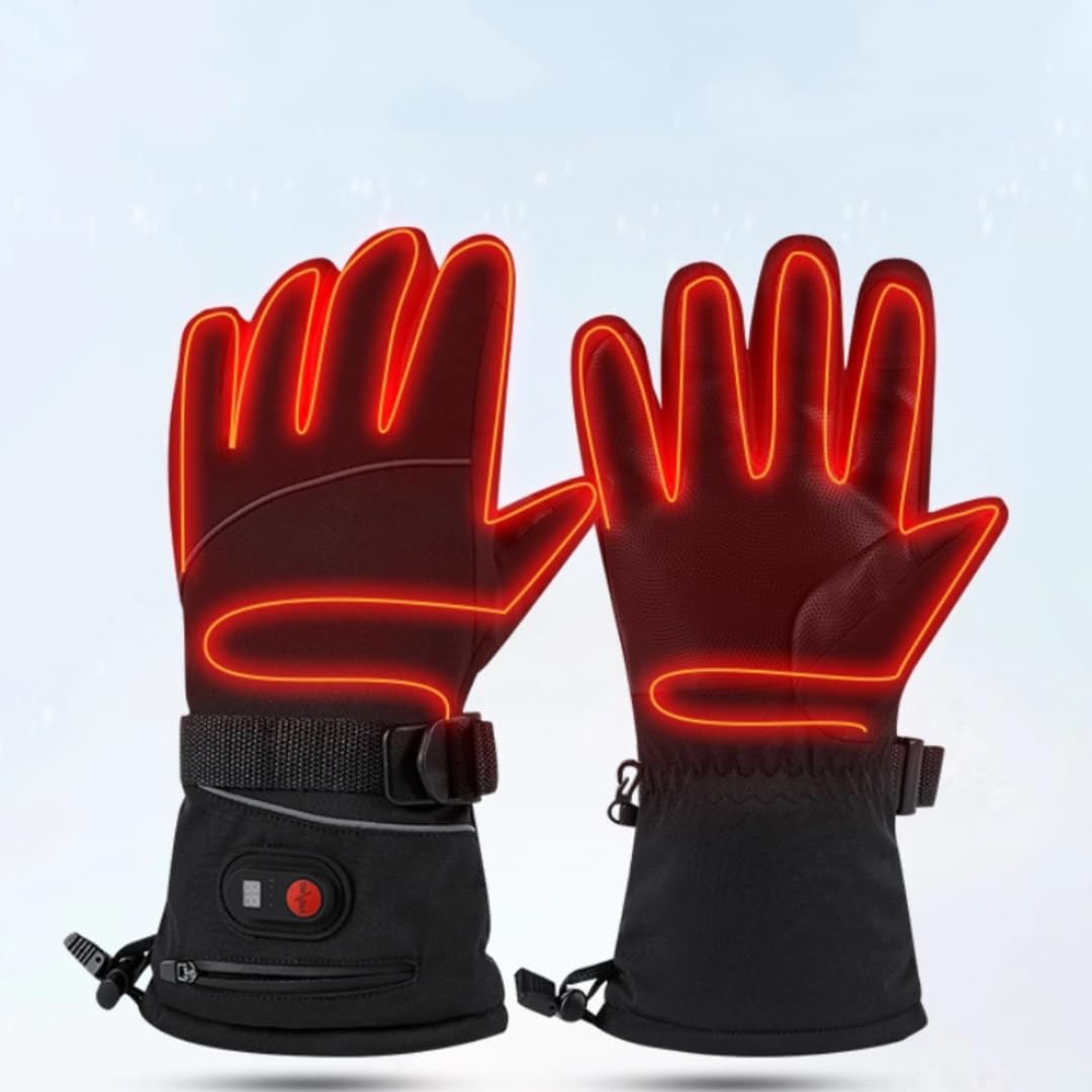 Guantes eléctricos con batería recargable impermeables para deportes al aire libre, esquí, equitación, correr y conducir, guantes térmicos para actividades de invierno