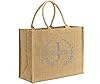 Générique Grand Sac cabas, en jute personnalisé 42x33x19cm Noël, cadeau, anniversaire, femme, sac de plage, atelier français #3