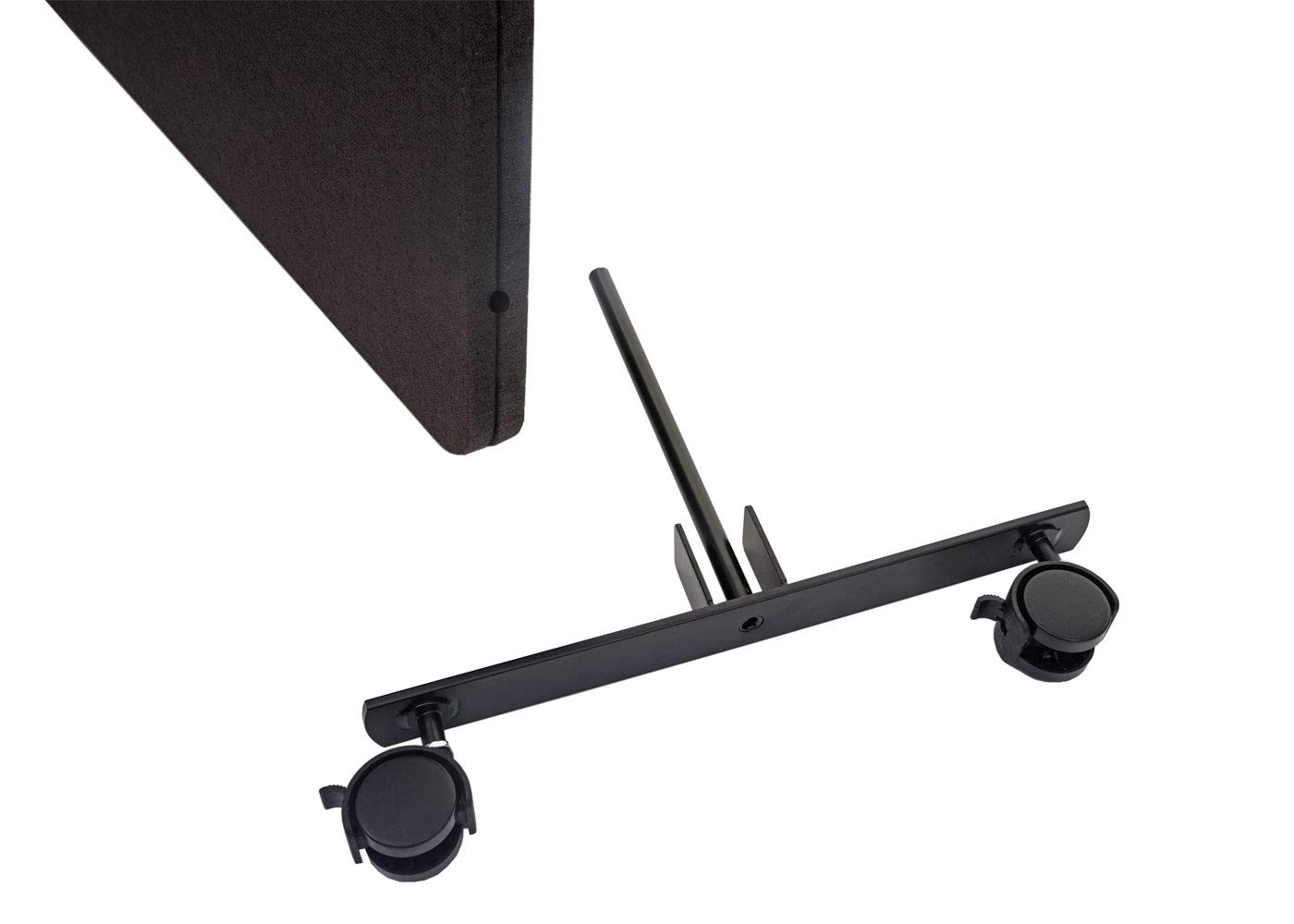 Akustik-Trennwand HWC-G77, Büro-Sichtschutz Raumteiler Pinnwand, doppelwandig rollbar Stoff/Textil - 127x80cm braun-grau
