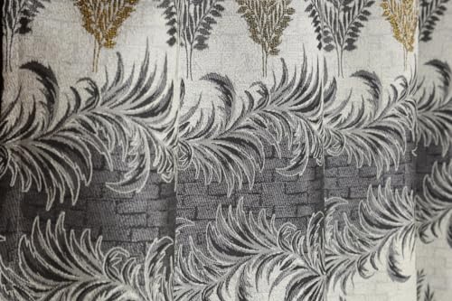 Image of Exporthub Jacquard Jute Curtains 9 feet Long Set of 2 Piece Grey Color Room Darkening Eyelet Long Door Curtain - for Living Room and Bedroom (EHSPR973 94)