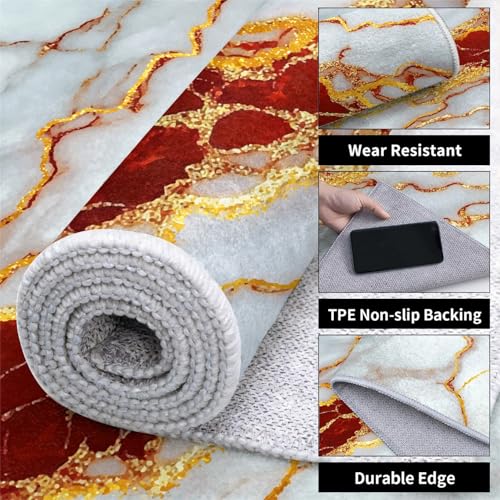 Tapete decorativo blanco y dorado 5x7ft de franela miniatura 5
