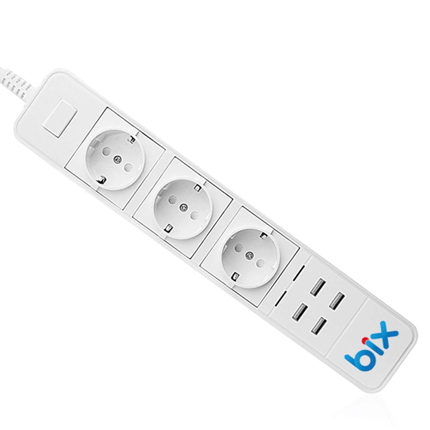Bix BP-01 Yüksek Akım Korumalı Hızlı Şarj Özellikli 4 USB Bağlantı Noktası 3'lü Priz Paneli Amazon ALEXA & Google Home Uyumlu Uzaktan Kontrol, Sesli Komut Özellikli Ev, Ofis için Akıllı Priz