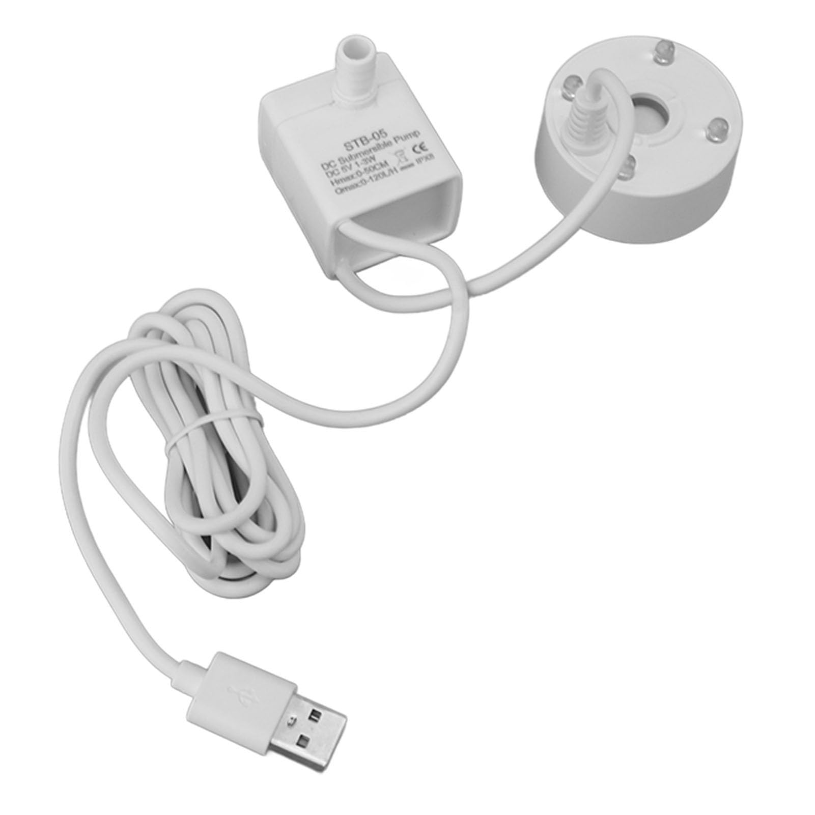 5v Humidifier,USB Fog Maker with Pump Led Colorful Lighting Fountain Suitable for Indoor Or Outdoor Fountains Water Features and Office Use.(White)