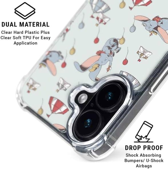 Skinit Phone Case Compatible with MagSafe iPhone 16 - Officially Licensed Disney Dumbo Vintage Pattern Design