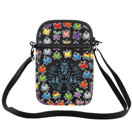 PLITI Bolsa cruzada para videojuegos para amantes de los videojuegos, regalo Junimo Forest Spirit, regalo inspirado en el juego Stardew, Stardew Gaming Cgblu, 8.26×5.7×0.78inches