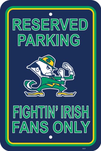 NCAA Notre Dame Fighting Irish 12-by-18 inch Plastic Parking Sign
