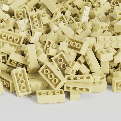 Image of 300 Pcs Classic Building Bricks, Apricot Yellow Bulk Bricks,Compatible with and Major Brands Parts and Pieces, Creative Building Block Toys for Boys Girls Ages 6 7 8 9 10 Year Old