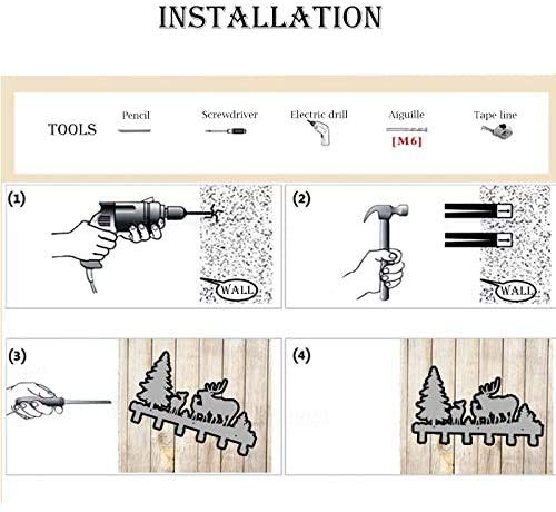 DeeAWai Appendiabiti da parete in metallo, con 6