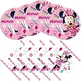 XHSSF Minnie Birthday Party Supplies, 20 Plates and 20 Napkins, for Minnie Theme Birthday Party Deco