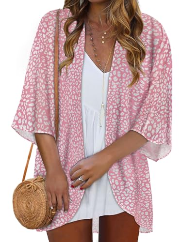 Image of Women Kimono Cardigans Casual Summer Tops Cover up Open Front Floral Print Resort Wear 2026