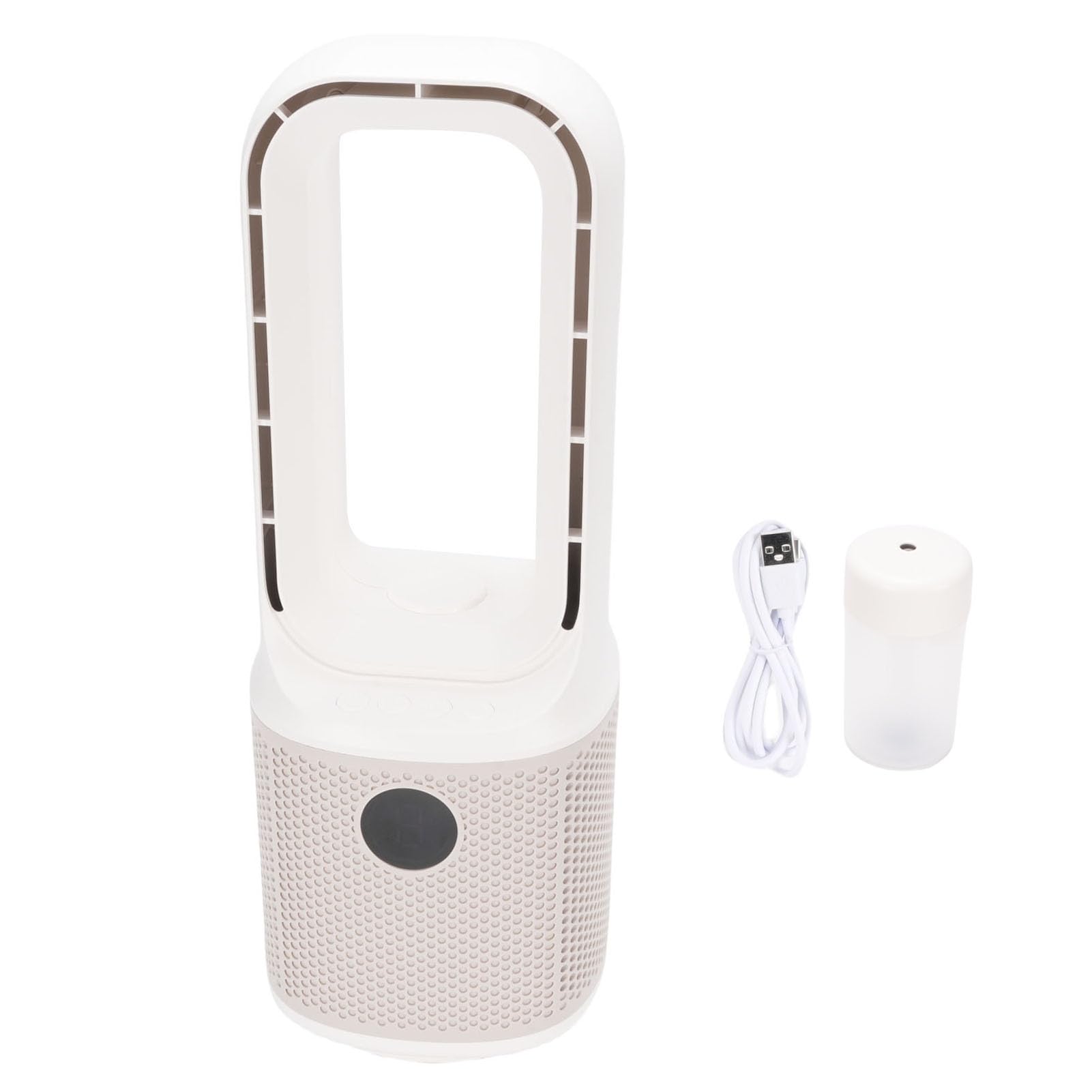 Fafeicy Ventilatore Da Tavolo Senza Pale 9 Velocità Silenzioso Oscillante con Umidificatore e Luce Notturna Timer per Ufficio Casa Camera Da Letto