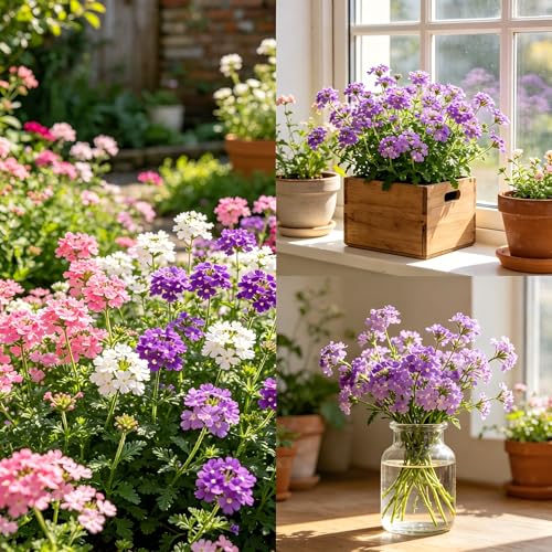 CarpetC 300+ Verbena Seeds for Planting Perennial Long Blooms Drought Tolerant Ground Cover Verbena hybrida Trailing Non-GMO Heirloom for Borders Containers and Hanging Baskets