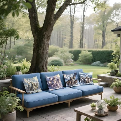 Housse coussin 35x35cm lin taie oreiller imperméable extérieur - 4