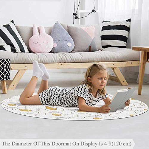 Tapis de sol doux multicolore en polyester 160cm avec envers antidérapant - 4