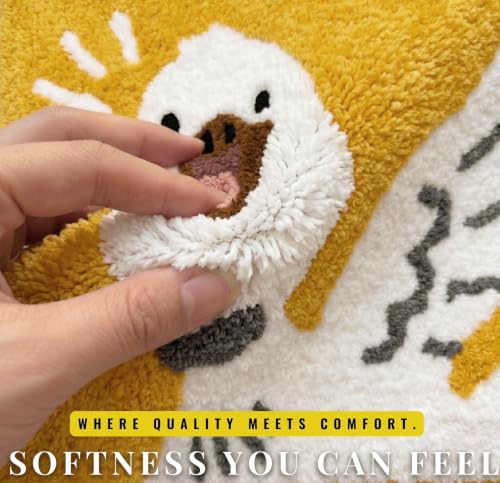 Image of VAS COLLECTIONS Luxurious 2000 GSM Microfiber Bath Mat | Super Soft, Thick & Fluffy | Anti-Skid, Super Absorbent, Machine Washable Bathroom /Kitchen /Door Mat (40x60 cm, Pack of 1) (Duck Print)