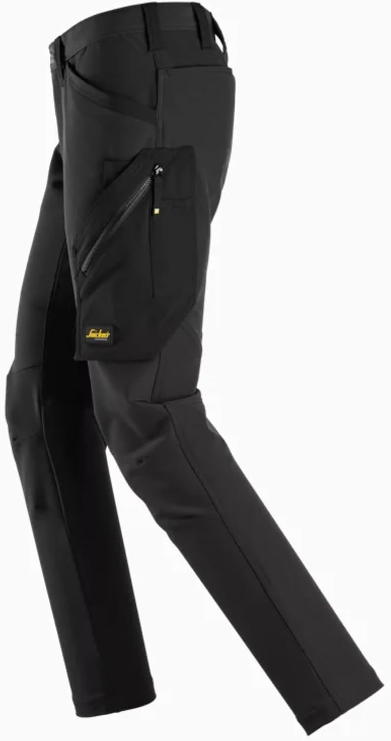 Snickers Workwear U68730404 FlexiWork Full-Stretch Pants Without Knee Pockets, Men’s Recycled Polyester Work Trousers