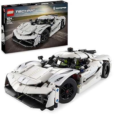 LEGO Technic Koenigsegg Jesko Absolut White Hypercar 42184 801 Pieces, Working V8 Engine, Differential & 90 Dihedral Doors | Ages 10+ | Car Gift for Kids and Adults