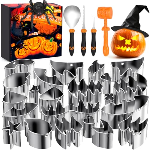 Pumpkin Carving Kit, Halloween Pumpkin Carving Tools, 28Pcs Stainless Steel
