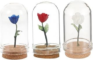 NUSITOU 3 Pçs Ornamento Decorativo Mini Rosa Miniaturas Acessórios Mini Boneca Mini Casa Mini Decoração Flor Rosa Miniatura Modelo Flor Rosa Permanente Decoração Miniatura Casa De Boneca