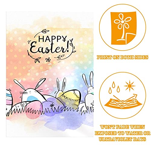 Drapeau de jardin lapin de Pâques double face en tissu premium résistant - 2