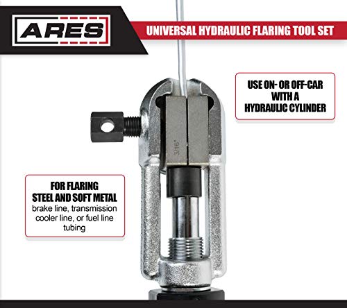 Ares 18010 - Universal Hydraulic Flaring Tool Set - Create 45 Degree Single Or Double Flares, Iso And Din Bubble Flares, Push Connect Flares And Gm Fuel Line Flares #TOP3