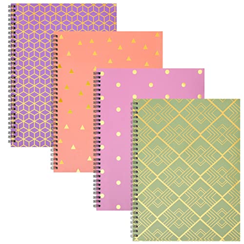 Jspupifip 4 Pack A4 Spiral Notebooks Ruled Journal Lined Paper，40 Sheets,80Pages,8.5 X 11Inch Hard Cover Memo Notepad Sketchbook For School Office Work Supplies #TOP18