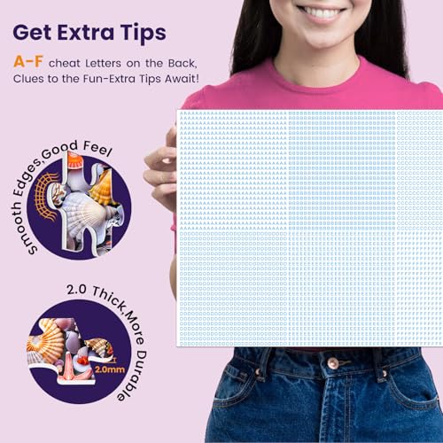 Rompecabezas de 500 piezas para adultos – Rompecabezas colorido de conchas de playa – Hecho de papel reciclado, piezas brillantes y resistentes, juego familiar desafiante y excelente idea de regalo (52 x 38 cm) miniatura 5