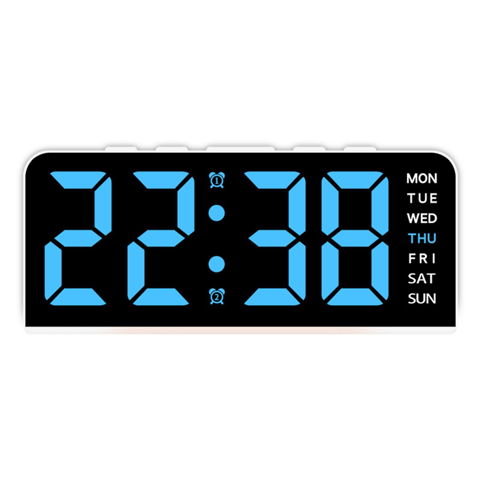 Buxuaaaa LED Night Light and Alarm Clock with 2 Alarms Temperature Display Adjustable Brightness Lamp for Students and Family LED Light Alarm Clock