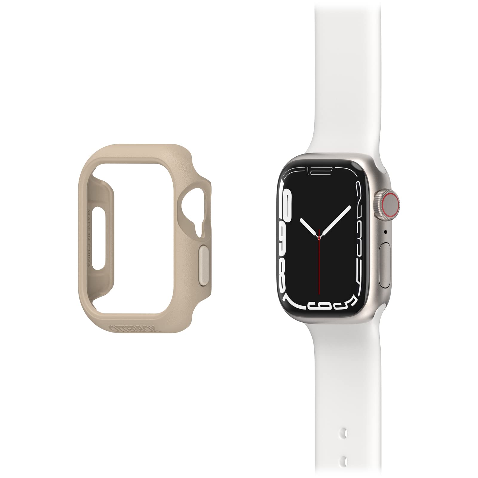 OtterBox Całodzienne etui na zegarek Apple Watch Series 9/8/7-41mm, Odporny na wstrząsy i upadki, elegancki futerał ochronny na zegarek Apple, chroni wyświetlacz i krawędzie, Beżowe