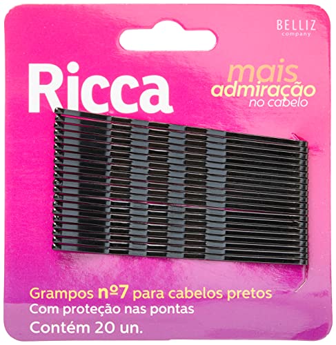 Grampo P/ Cabelo Preto - Nº 7 Ricca, Ricca