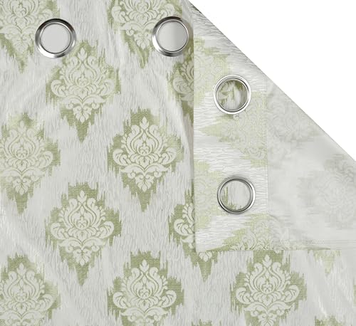 Image of Yarnis Polyester Damas Printed Room Darkening Curtains 6 Feet Long for Door & Windows Living Room, Green, Parda, 1 Piece