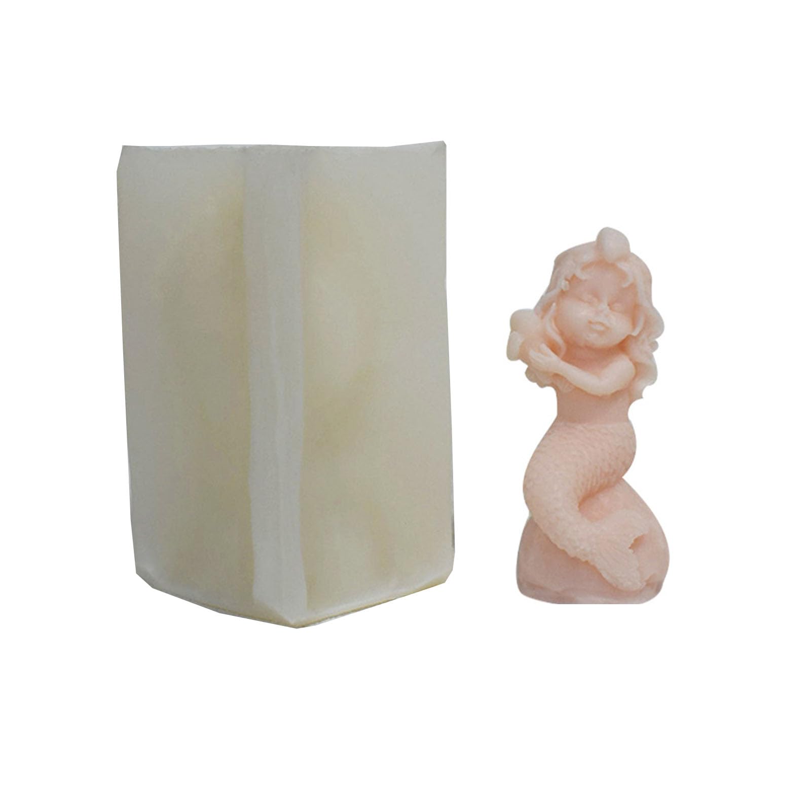 MALSSE Unique Mermaids Silicone Mold Plaster Molds Beautiful Theme 3D Mermaids Scented Silicone Mold Aromatherapys Home Decor