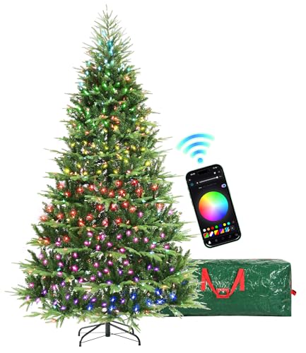 Deal: HOLLO STAR 7.5 ft Prelit Christmas Tree with 700 LED Lights, App Control, Aspen Artificial Christmas Tree, Multi-Color RGBW Lights, 2928 PE & PVC Branch Tips, for Home, Party