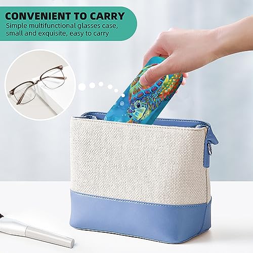 Image of Hard Shell Eyeglasses Case, Travel Portable Protective Glasses Cover Box for Men and Women with Cleaning Cloth