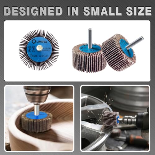 Image of Flap Wheel 20pcs 1 /4 inch（6.35mm Shank Aluminum Oxide Discs for Grinder | 60 /80 /120 /240 Grit Abrasive Flap Discs for Rotary Tools, Ideal for Metal Grinding, Rust Removal, Polishing & Woodworking
